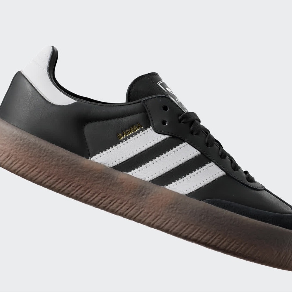 adidas Samba Black White Sneakers with Gum Sole